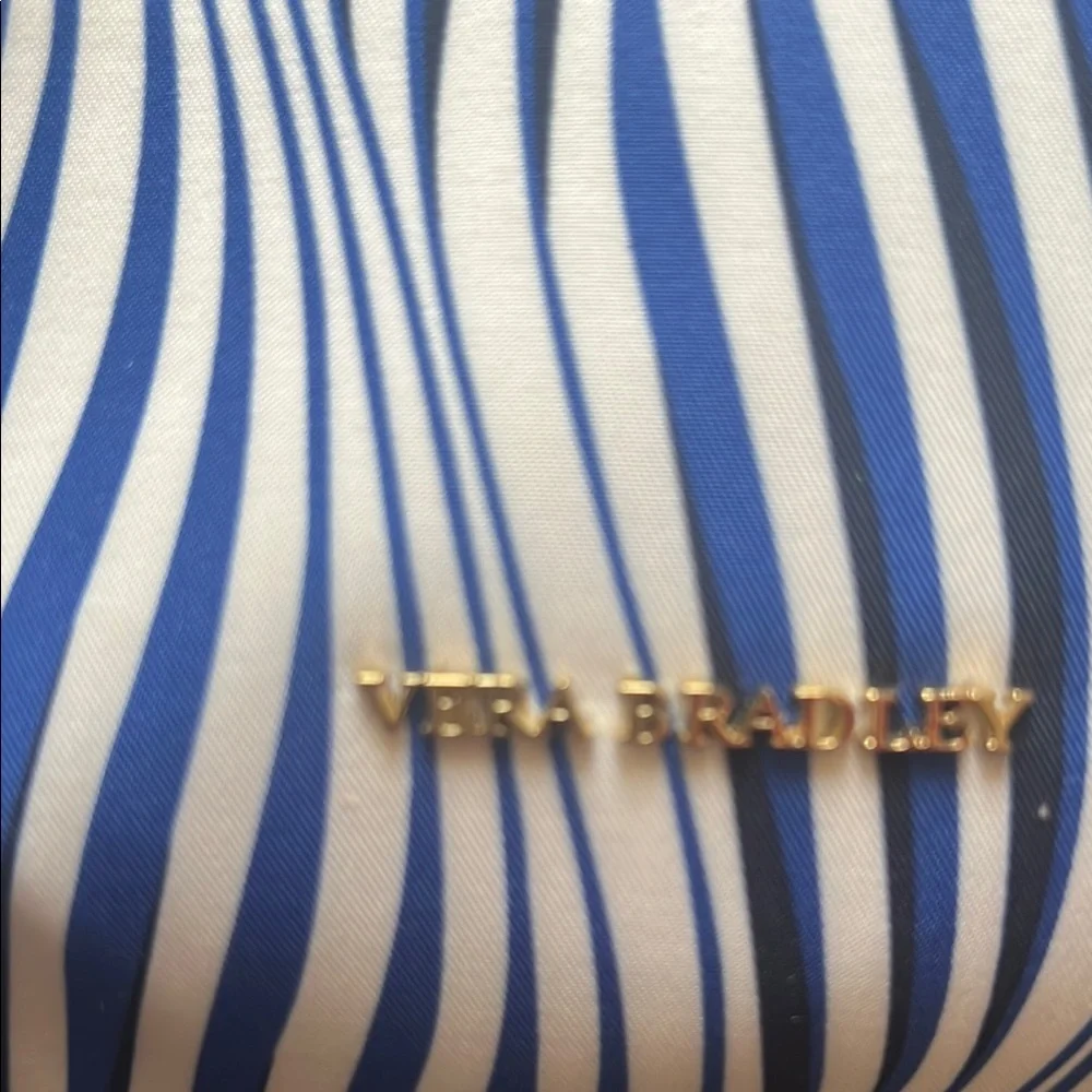 Vera Bradley make up bag Blue and White Striped Women's NWT